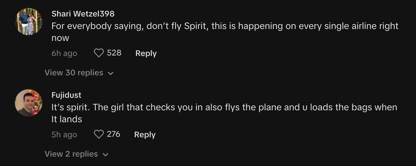 Spirit Airlines comments saying delays are happening on every airline