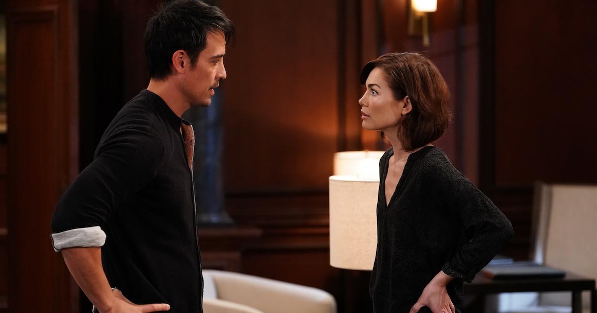 Marcus Coloma and Rebecca Herbst in 'General Hospital'