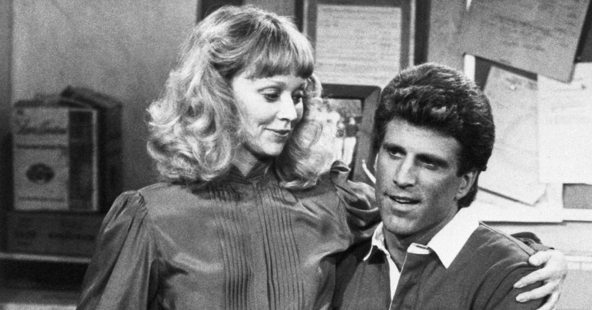 Shelley Long and Ted Danson act in a scene from an episode of 'Cheers'