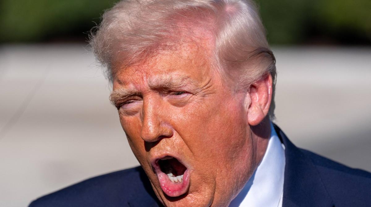 Trump Appeared to Be Biting a Blue Object
