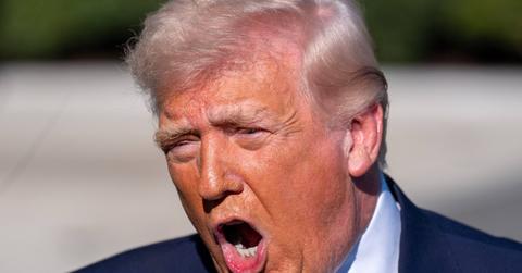 Trump Appeared to Be Biting a Blue Object