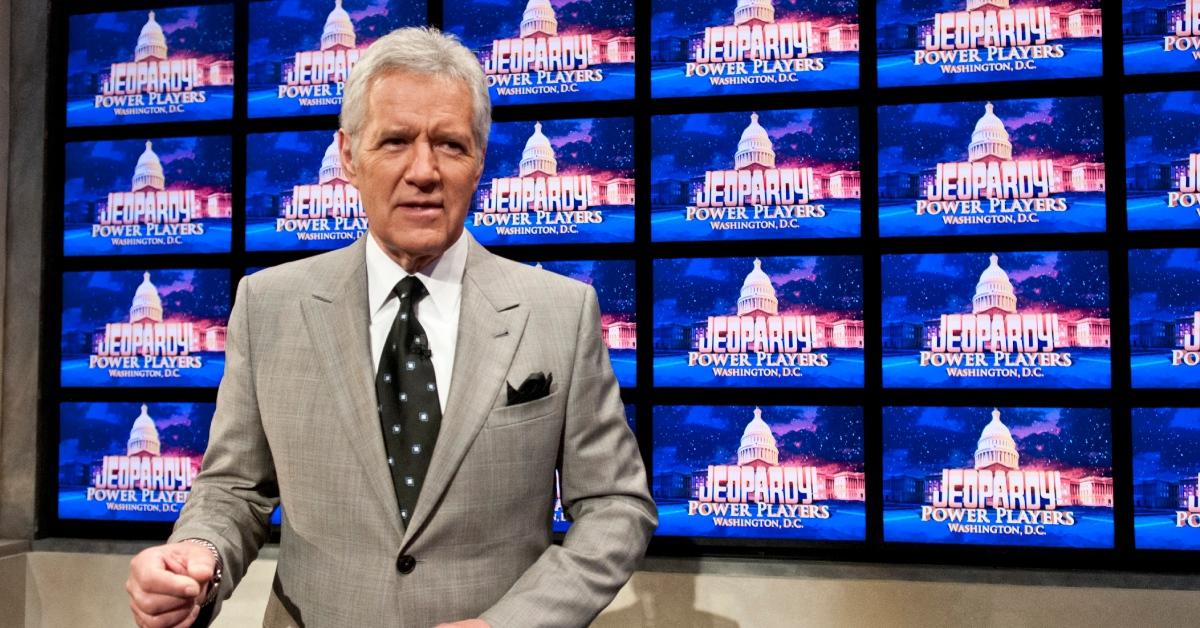 Alex Trebek speaks during a rehearsal before a taping of 'Jeopardy! Power Players Week' in 2012.