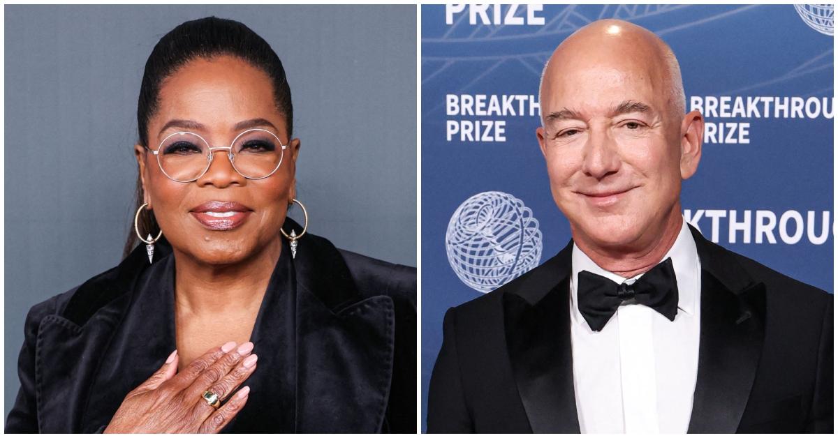 (l-r): Oprah Winfrey and Jeff Bezos