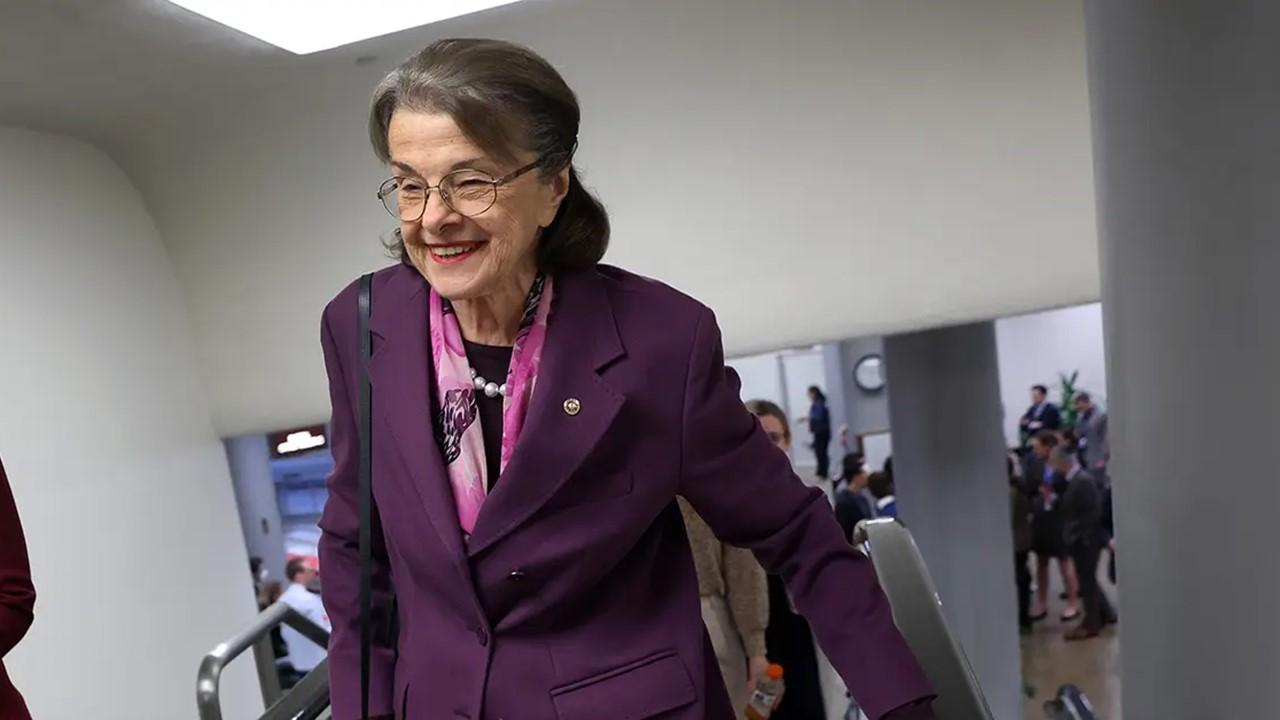 Dianne Feinstein walking to the Senate chambers at the U.S. Capitol on Feb. 16, 2023 