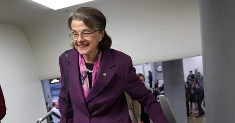 Dianne Feinstein walking to the Senate chambers at the U.S. Capitol on Feb. 16, 2023