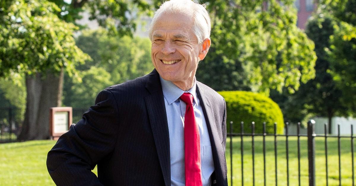 Peter Navarro smiles looking off to the side