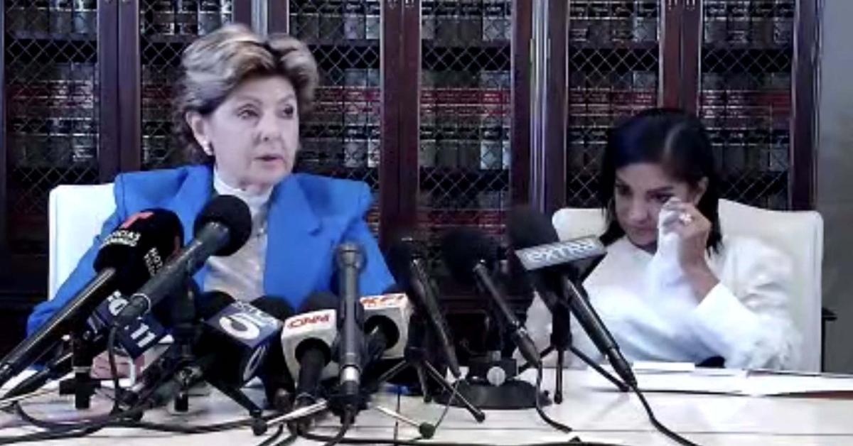 Thalia Graves and her attorney, Gloria Allred, during a press conference on Sept. 24, 2024.