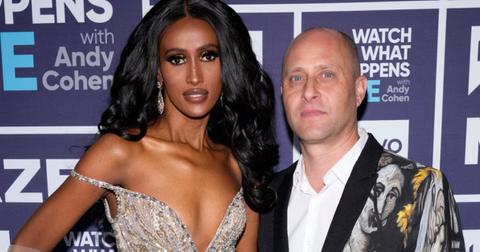 Chanel Ayan and Luca Salvas posing for photo together on 'WWHL' red carpet