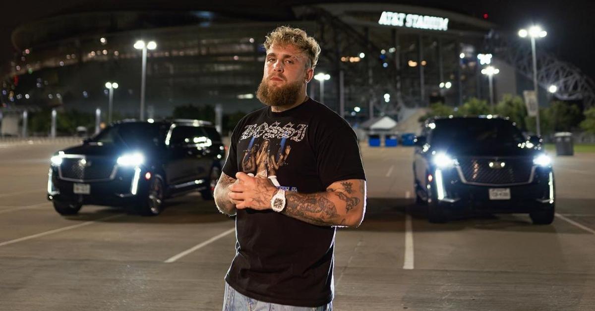 Jake Paul in a parking lot at AT&T Stadium