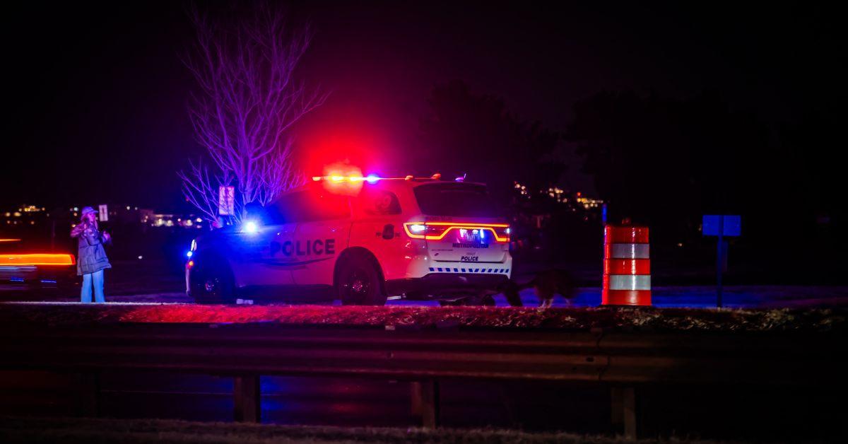 A police car after the Washington, D.C. plane crash. 