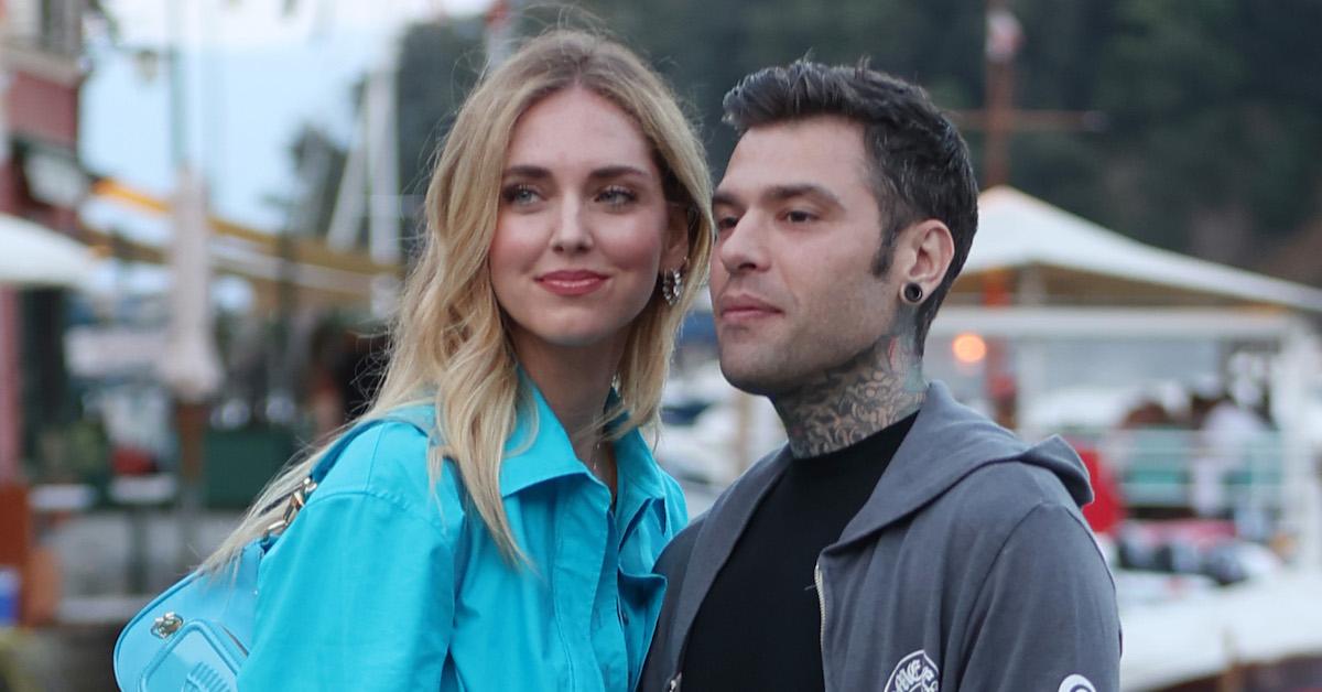 Chiara Ferregni and Fedez seen in Portofino going for dinner on May 20, 2022 in Portofino, Italy