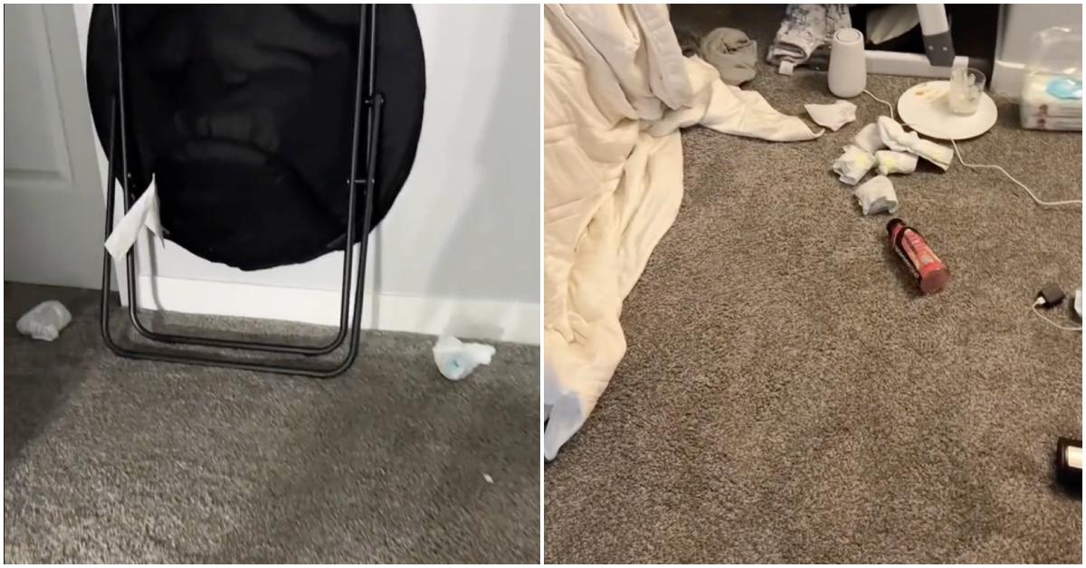 Viral of video of mom collecting 17 dirty diapers around her house.