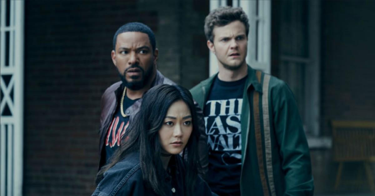 (L-R) Mother's Milk (Laz Alonso), Hughie (Jack Quaid), Kimiko (Karen Fukuhara) 