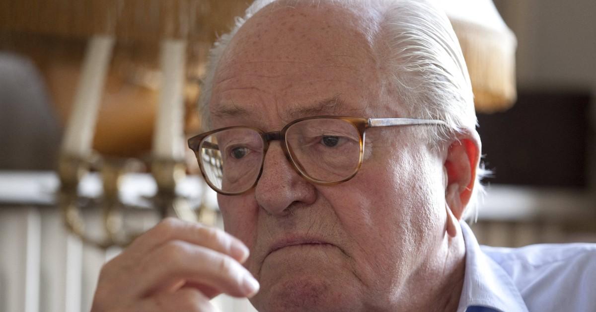 Jean-Marie Le Pen with a concerned look on his face