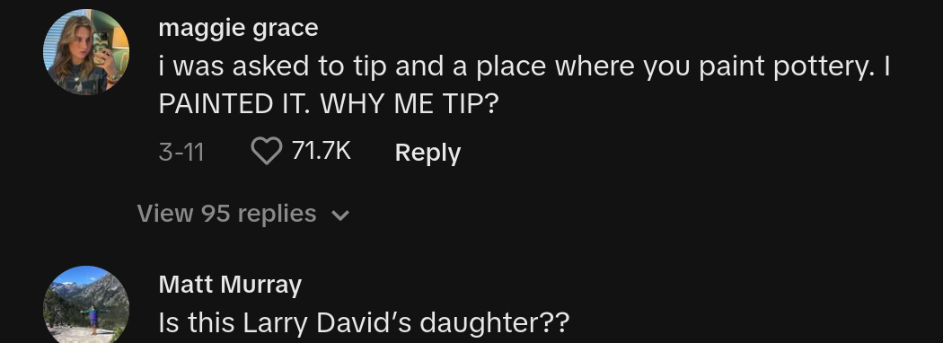 woman want tip walk up orders
