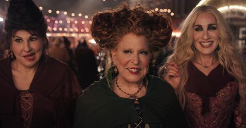 (L-R): Kathy Najimy as Mary Sanderson, Bette Midler as Winifred Sanderson, and Sarah Jessica Parker as Sarah Sanderson