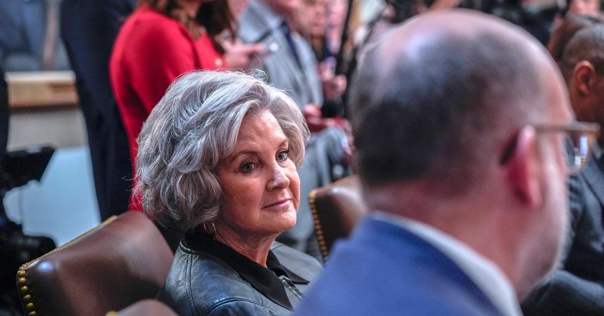 Susie Wells attends a Cabinet meeting with Trump.