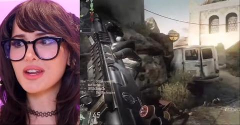 A collage showing SSSniperWolf and a COD screenshot.