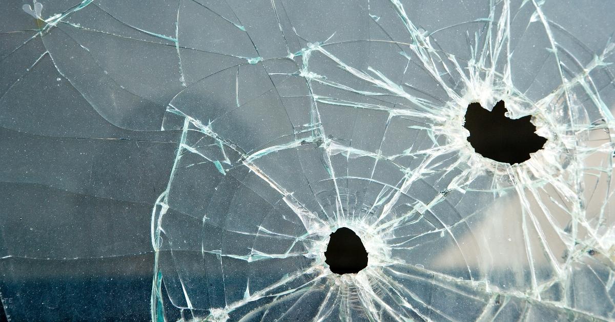 Shattered glass pane