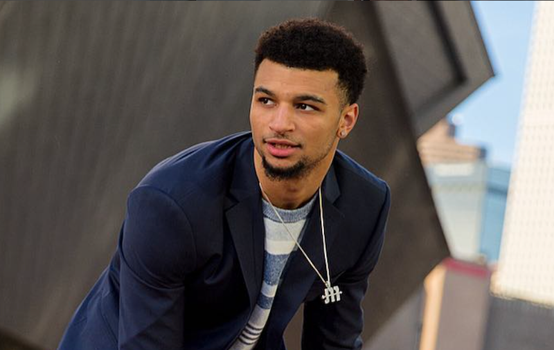 Jamal Murray in a blue suit