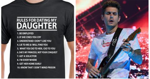T-shirt about daughters and photo fo John Mayer