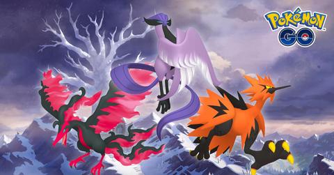 'Pokémon GO' promo art showing unique versions of Legendary Pokémon.