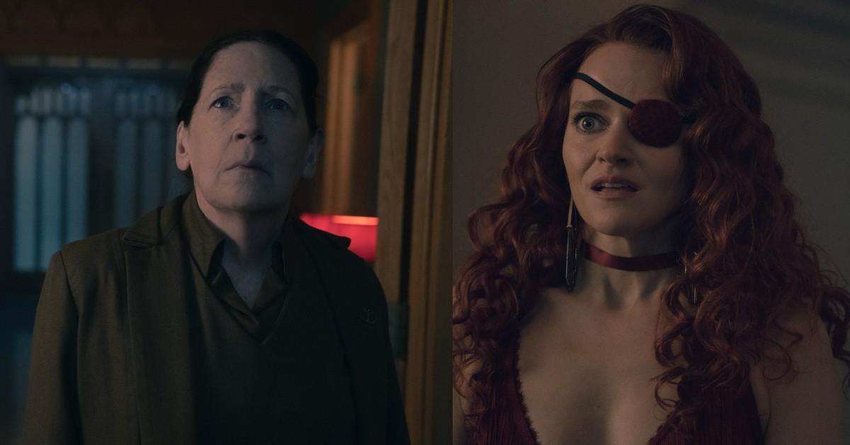 Aunt Lydia and Janine from Hulu's the handmaid's tale