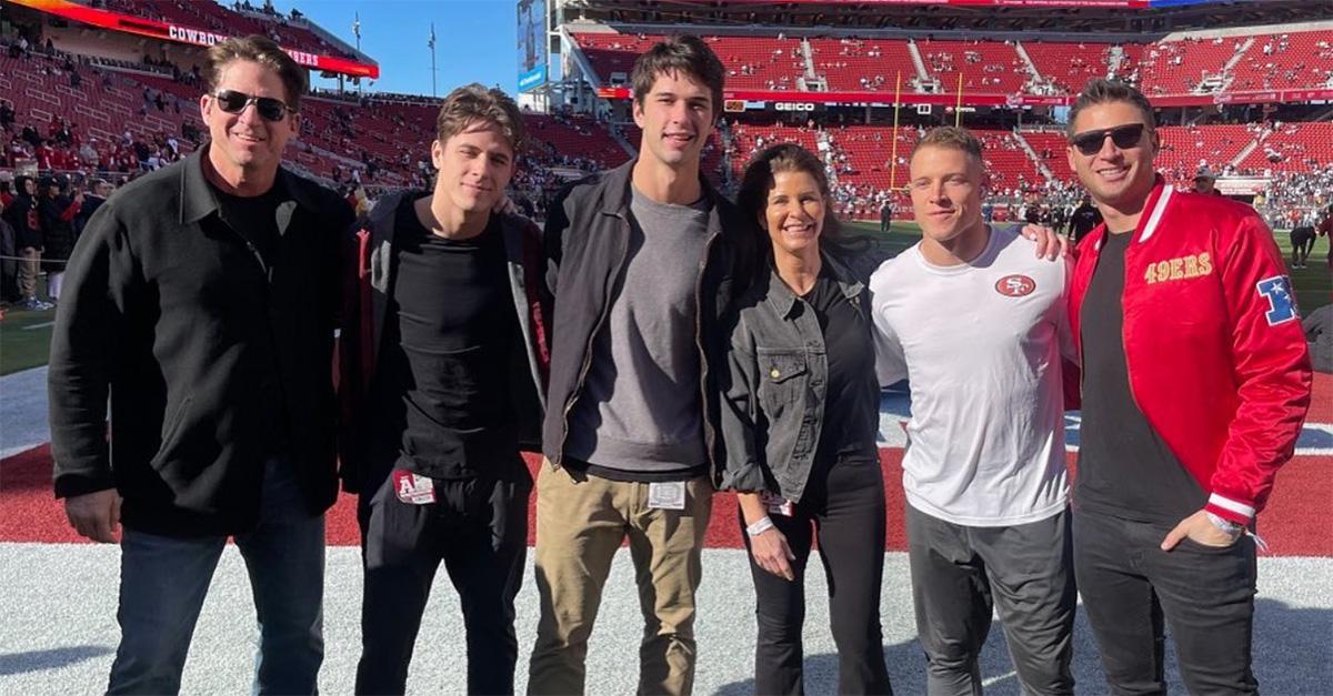 Christian McCaffrey with his parents and brothers. 