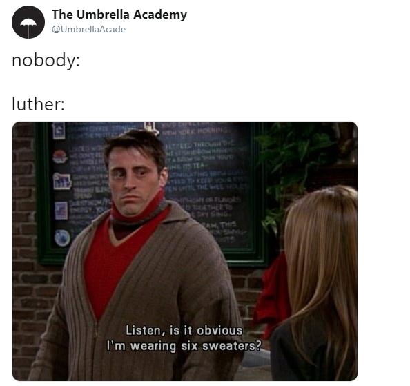 luther umbrella academy body meme