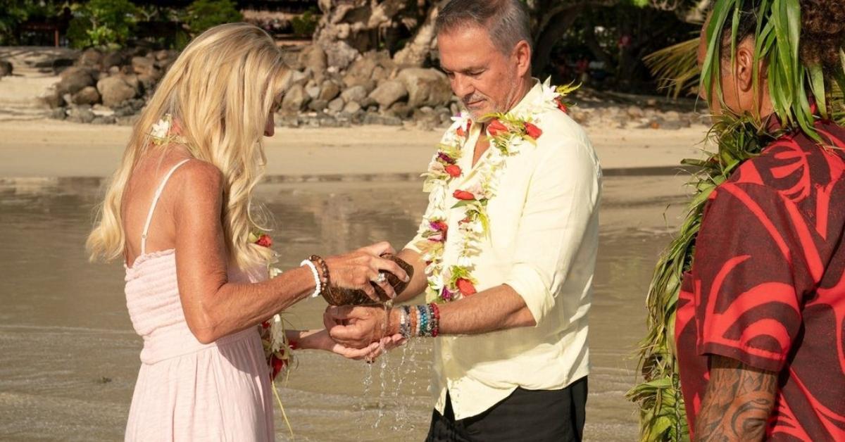 Joan and Pascal perform a bonding ritual on The Golden Bachelorette