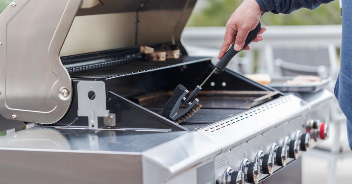 cleaning outdoor gas grill picture id