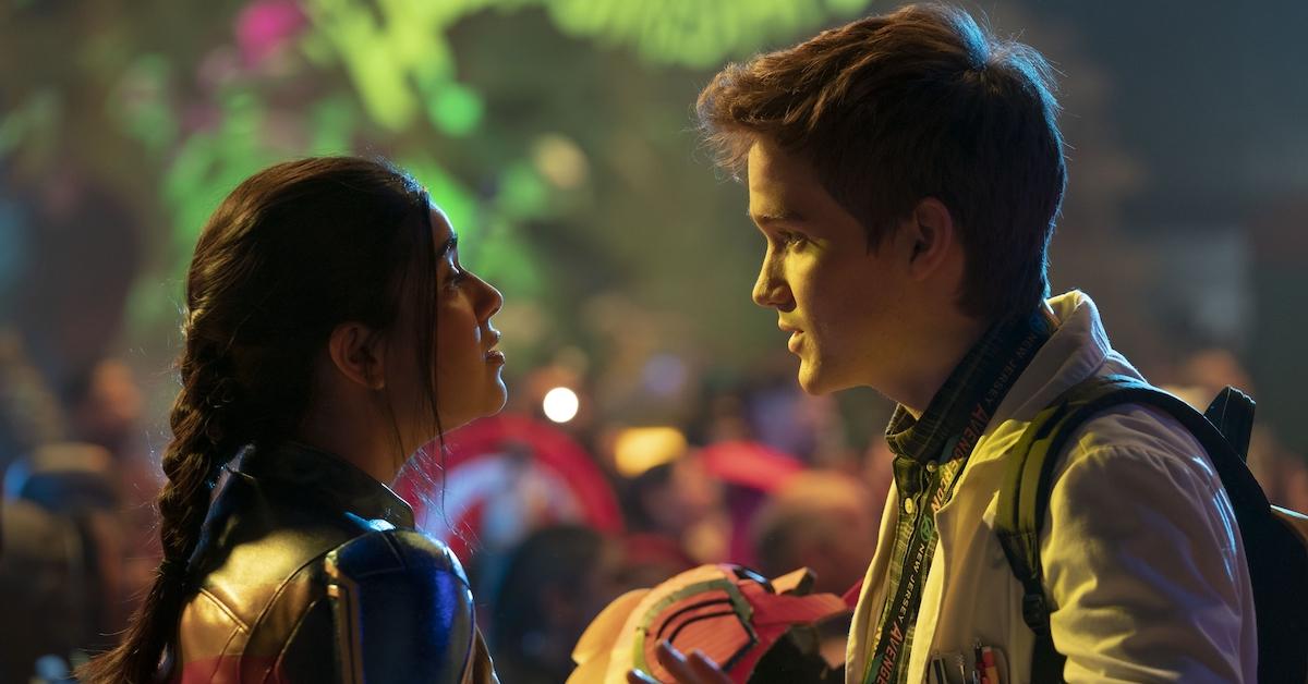 Iman Vellani as Ms. Marvel/Kamala Khan and Matt Lintz as Bruno in Marvel Studios' MS. MARVEL