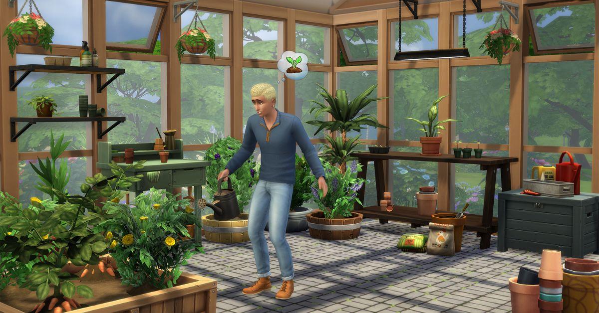 sims 4 greenhouse with sim gardening