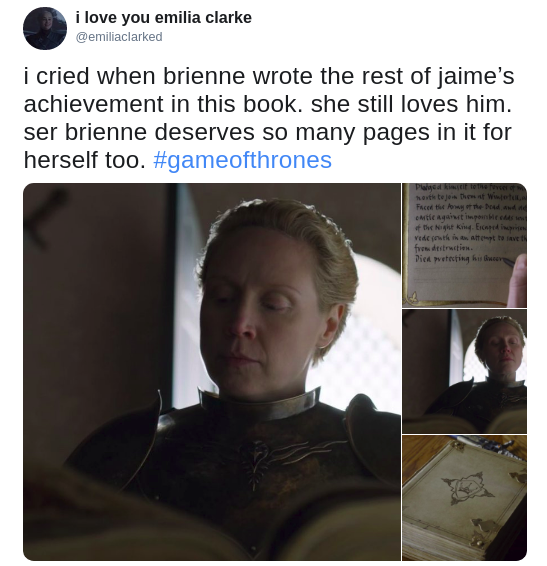 Amazing Brienne Writing Meme Comes Out of 'Game of Thrones' Finale