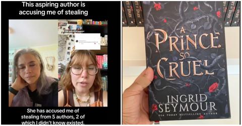 Ingrid Seymour and cover of A Prince So Cruel