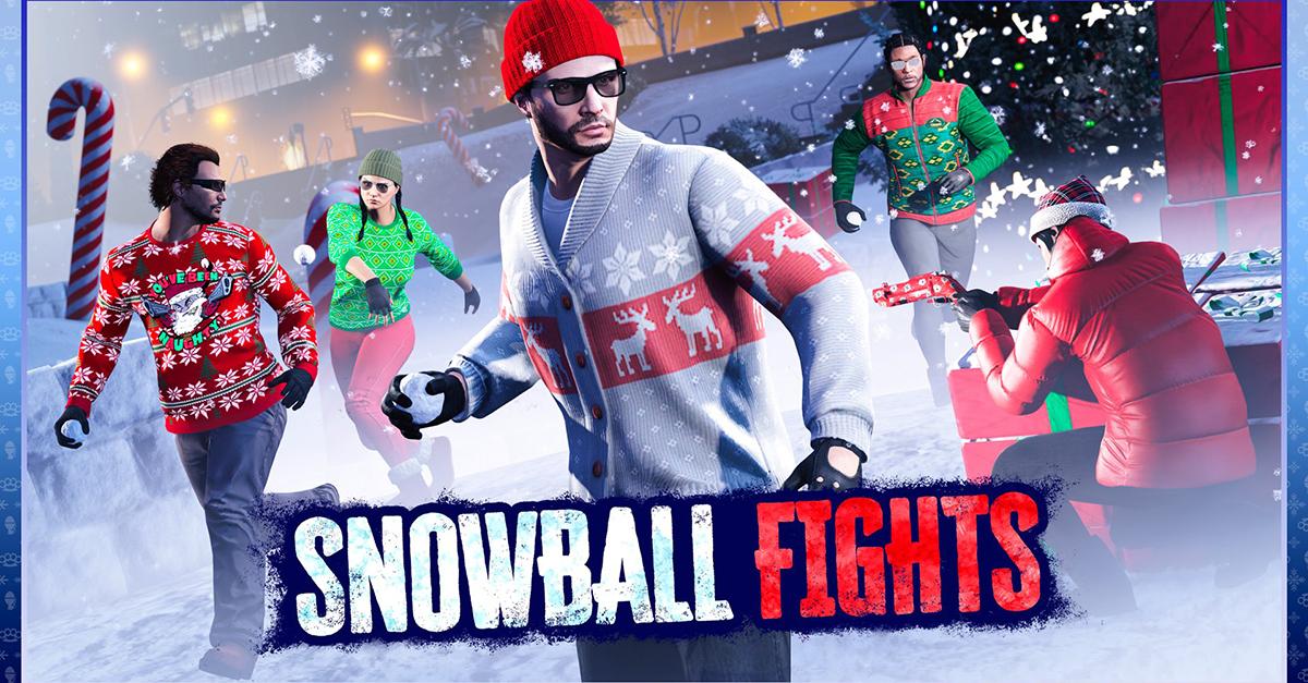 Snowball fights in 'GTA Online'