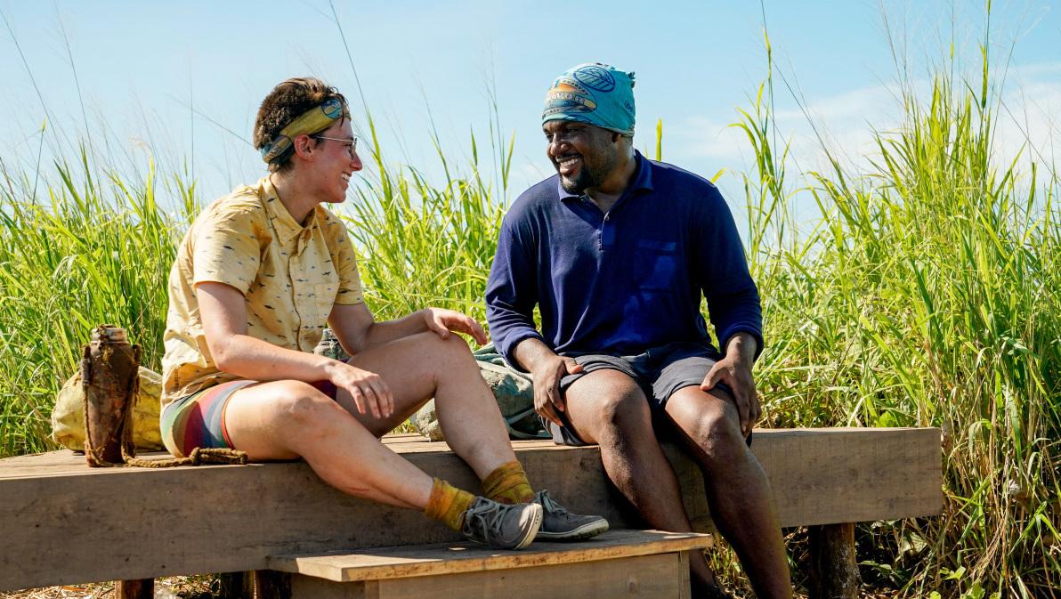 Evvie and Deshaun in 'Survivor 41' on a new twist