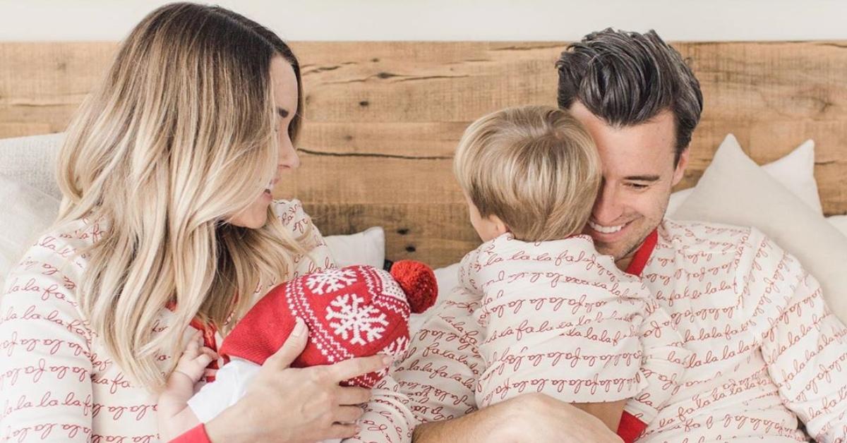 (l-r): Lauren Conrad, her husband William Tell, and their sons Lia and Charlie Wolf.