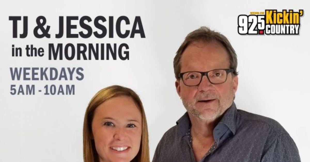 The TJ & Jessica in the Morning show logo.