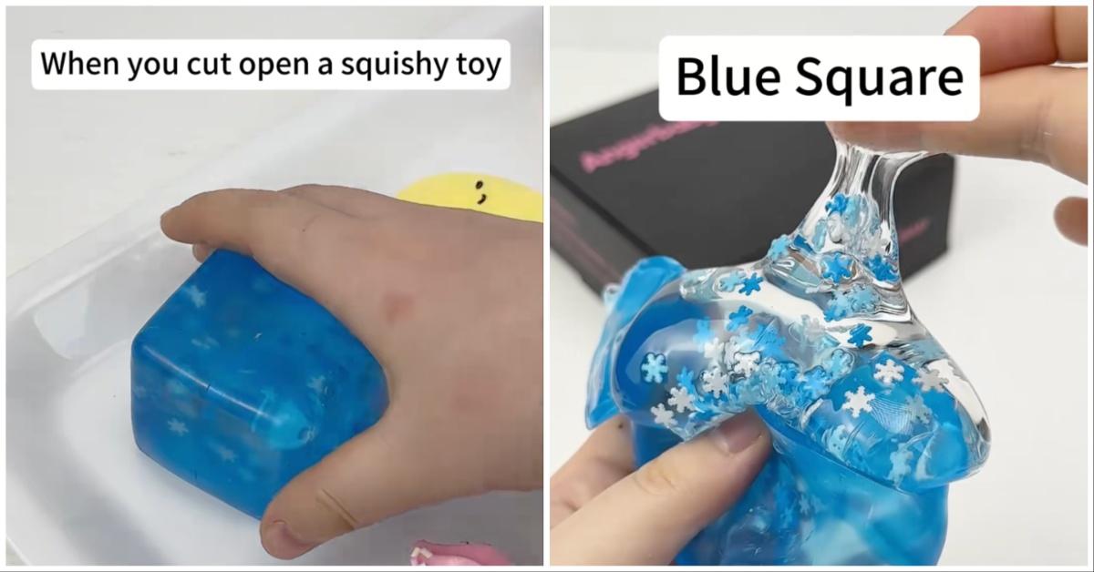 A TikTok user does the squishy toy trend on the platform. 