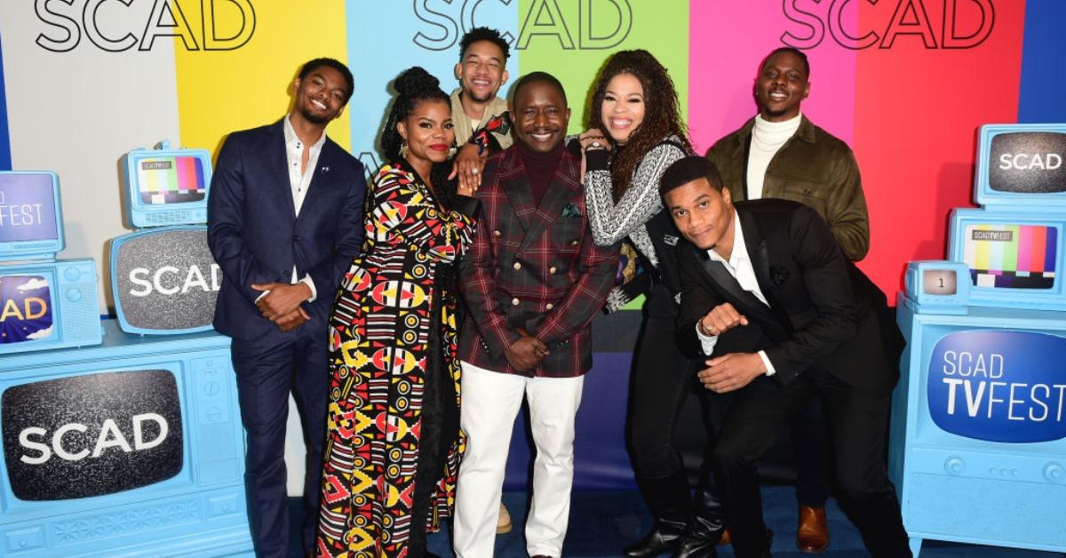 Sylvester Powell, Kelly Jenrette, Peyton Alex Smith, Marqui Jackson, Nkechi Okoro Carroll, Cory Hardrict and Mitchell Edwards attend the “All American Homecoming” screening during SCAD TVFEST 2023 on February 10, 2023.