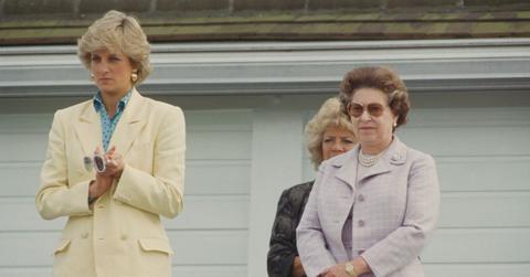 (l-r): Princess Diana and Queen Elizabeth II