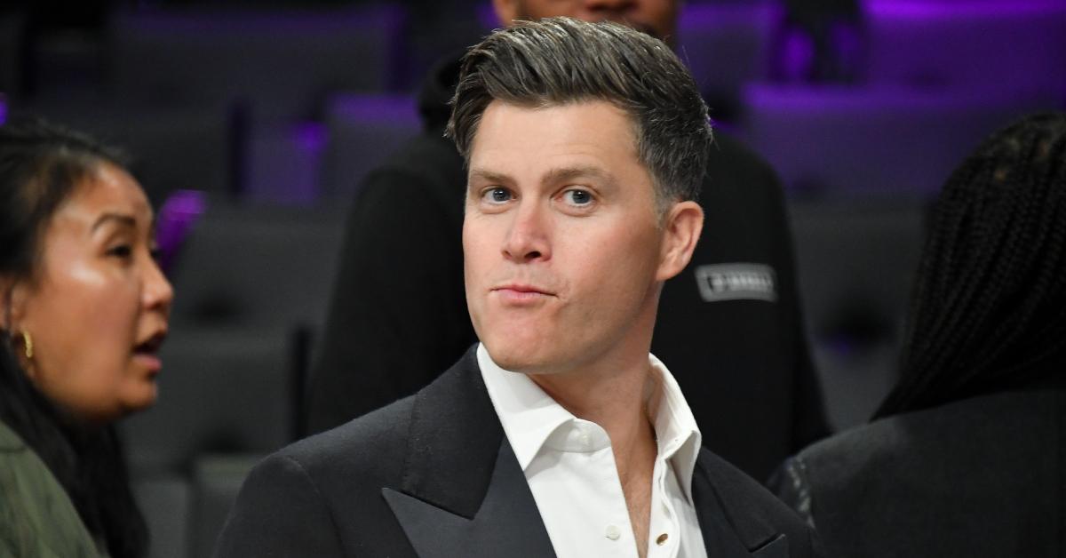 Colin Jost attends a basketball game between the Los Angeles Lakers and the Oklahoma City Thunder.