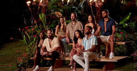 Temptation Island Season 5 couples at a bonfire