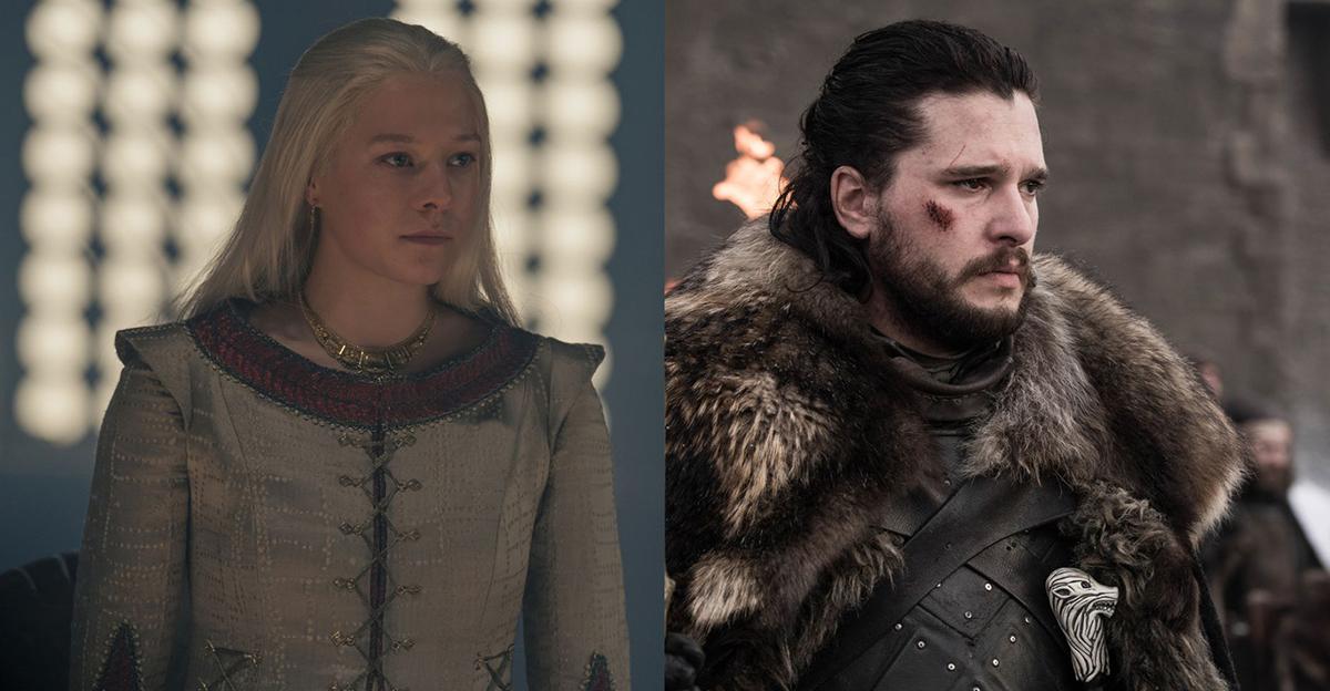 (l-r) Rhaenyra Targaryen and Jon Snow