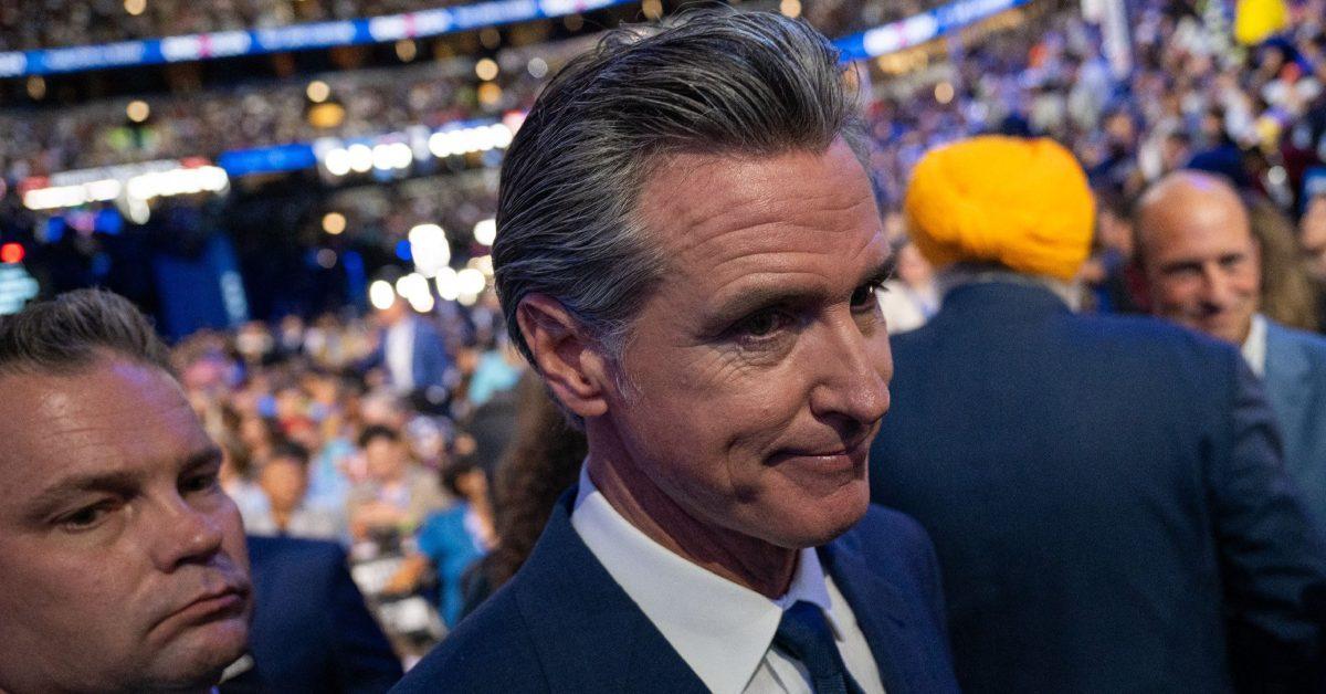 Gavin Newsom at a political event.