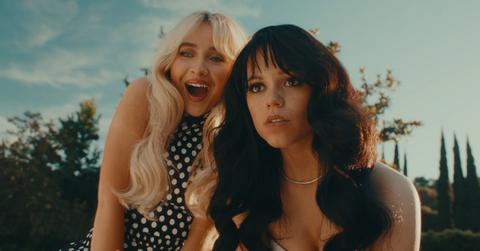 Sabrina Carpenter and Jenna Ortega star in the "Taste" music video.
