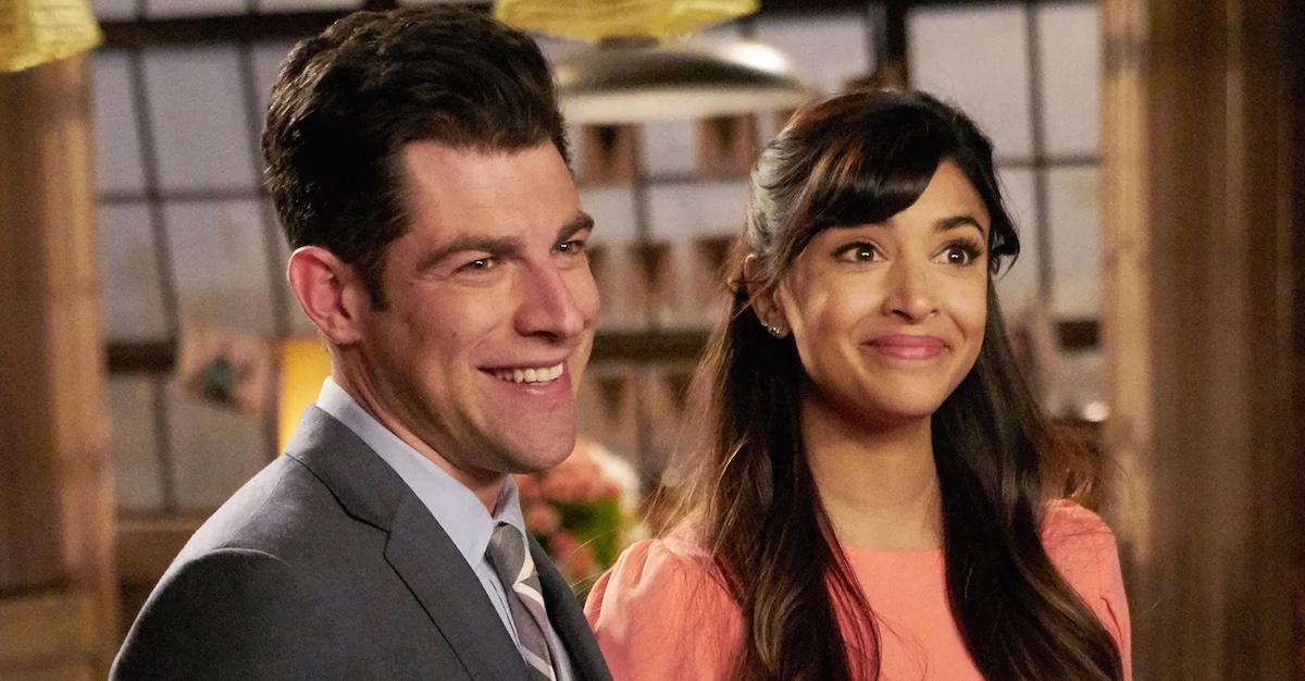 Max Greenfield as Schmidt and Hannah Simone as Cece in 'New Girl'
