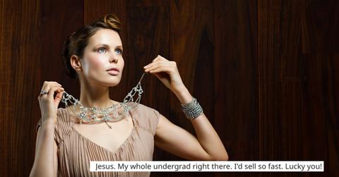 A woman bought a valuable necklace at a thrift store