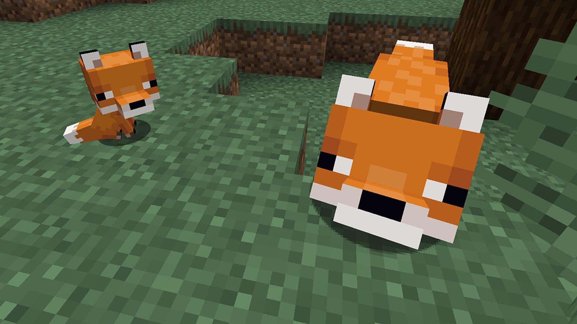 Foxes in 'Minecraft'